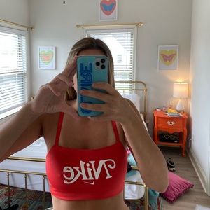 Nike red sports bra